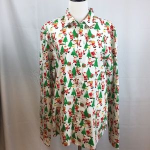 Denim and Flower Christmas shirt size L NWT